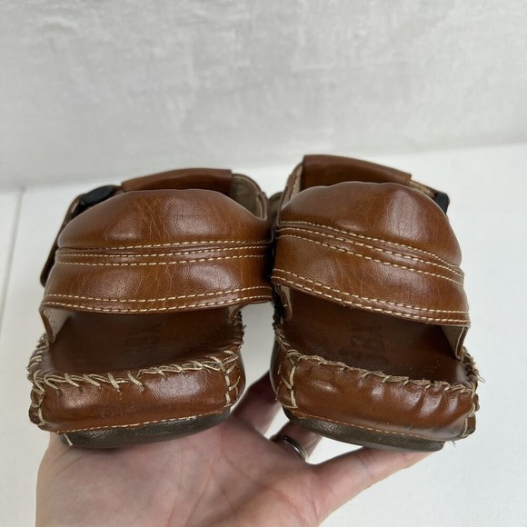 GBX Size‎ 9M Fisherman Sandals Brown Leather Casual Comfort Summer Shoes Mens